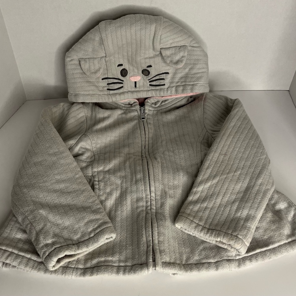 Gymboree Gray Quilted Cat Face Jacket